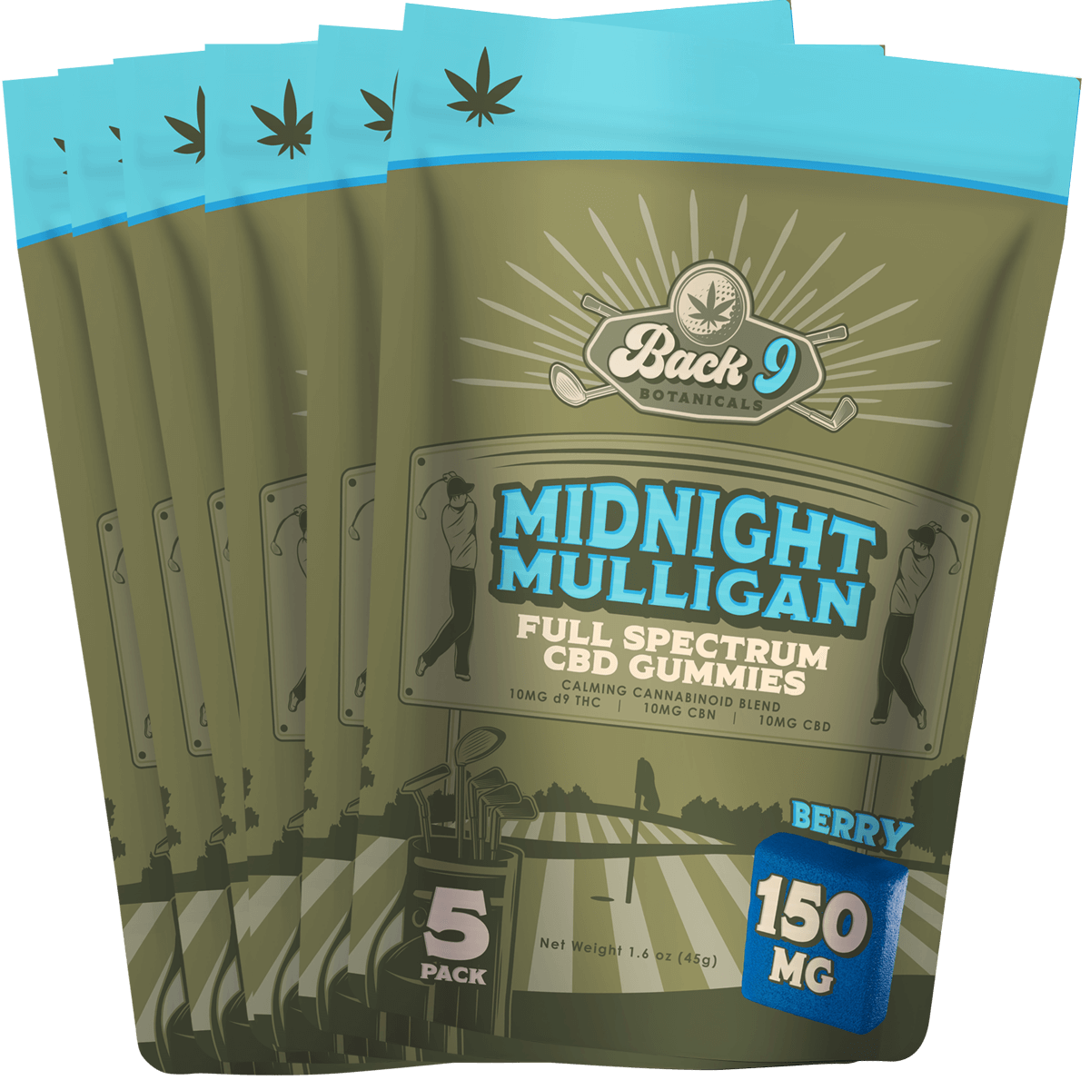 Midnight Mulligan - Calming Hemp Golf Gummies (5 gummies/pack) 2, 3, 6, or 10-pack