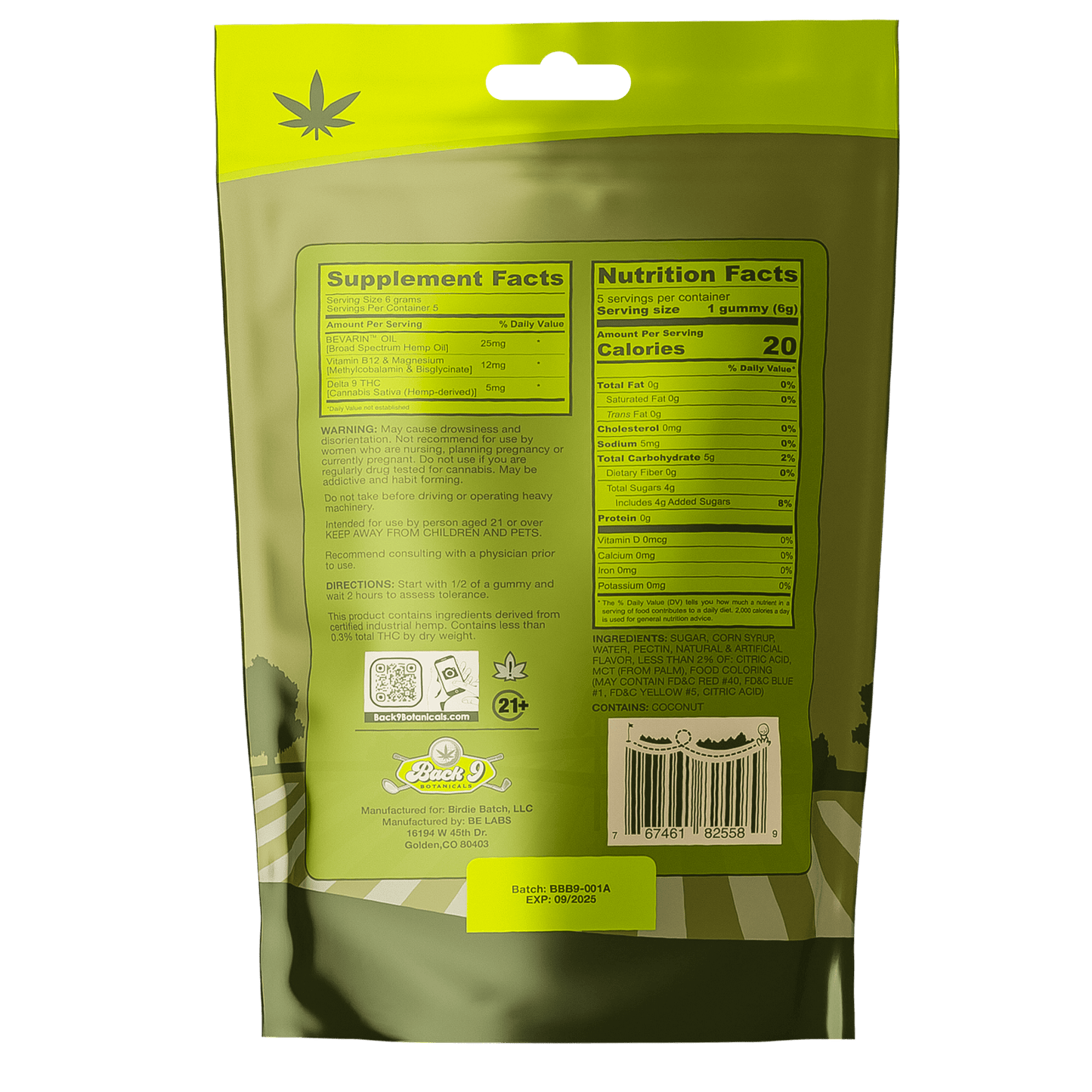 Birdie Boost! - Attitude & Altitude Hemp Golf Gummies (5 gummies/pack) single, 2, 3, 6, or 10-pack