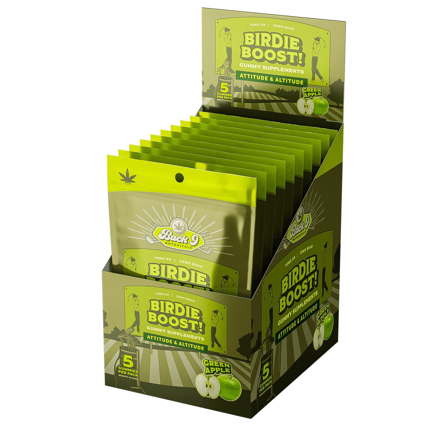 Birdie Boost! - Attitude & Altitude Hemp Golf Gummies (5 gummies/pack) single, 2, 3, 6, or 10-pack