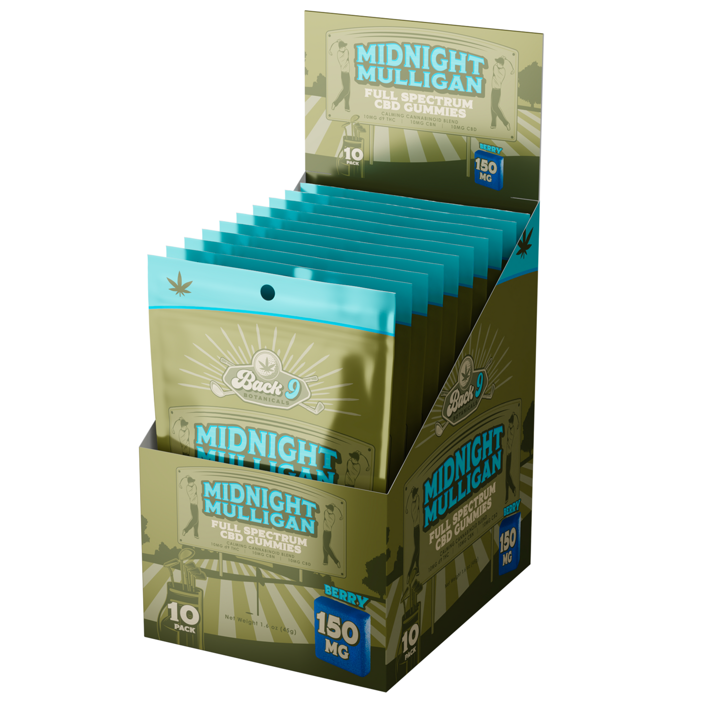 Midnight Mulligan - Calming Hemp Golf Gummies (5 gummies/pack) 2, 3, 6, or 10-pack