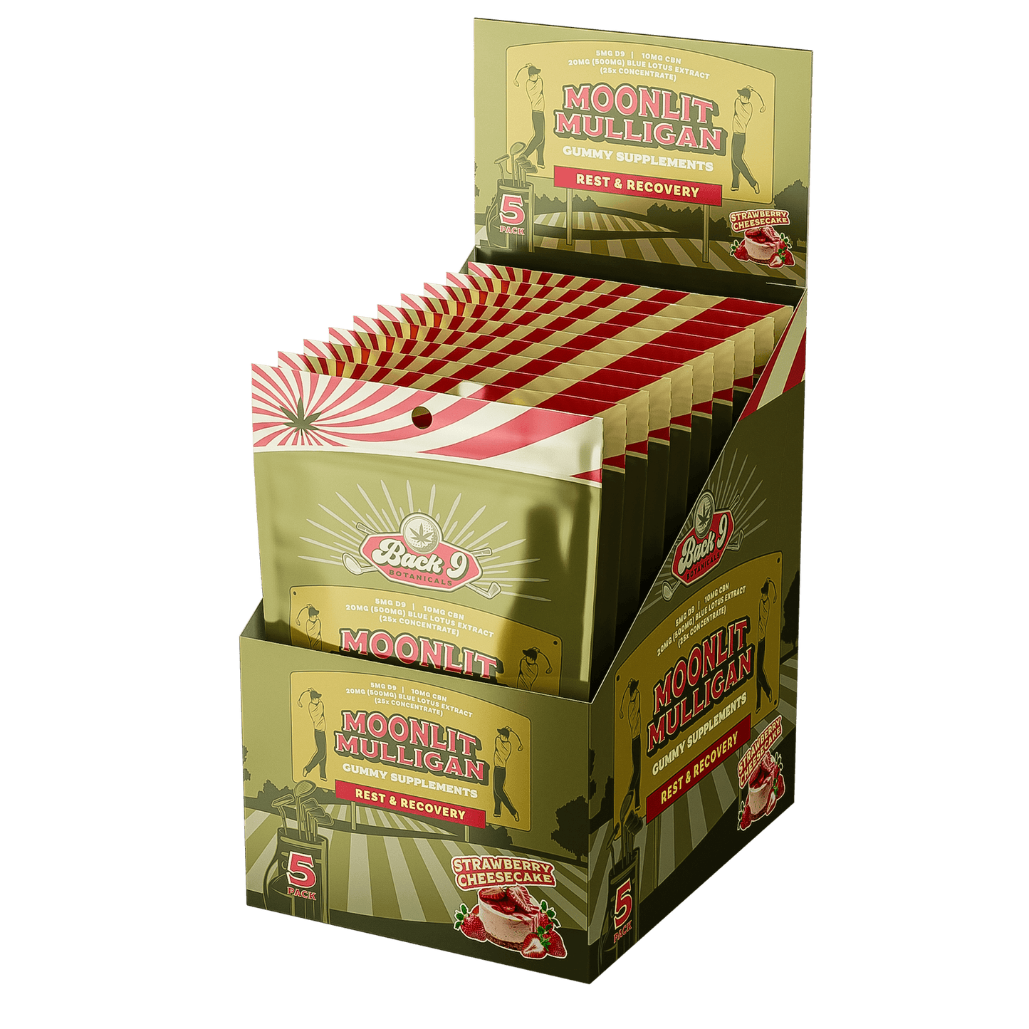 Moonlit Mulligan - Rest & Recovery Hemp Golf Gummies (5 gummies/pack) single, 2, 3, 6, or 10-pack