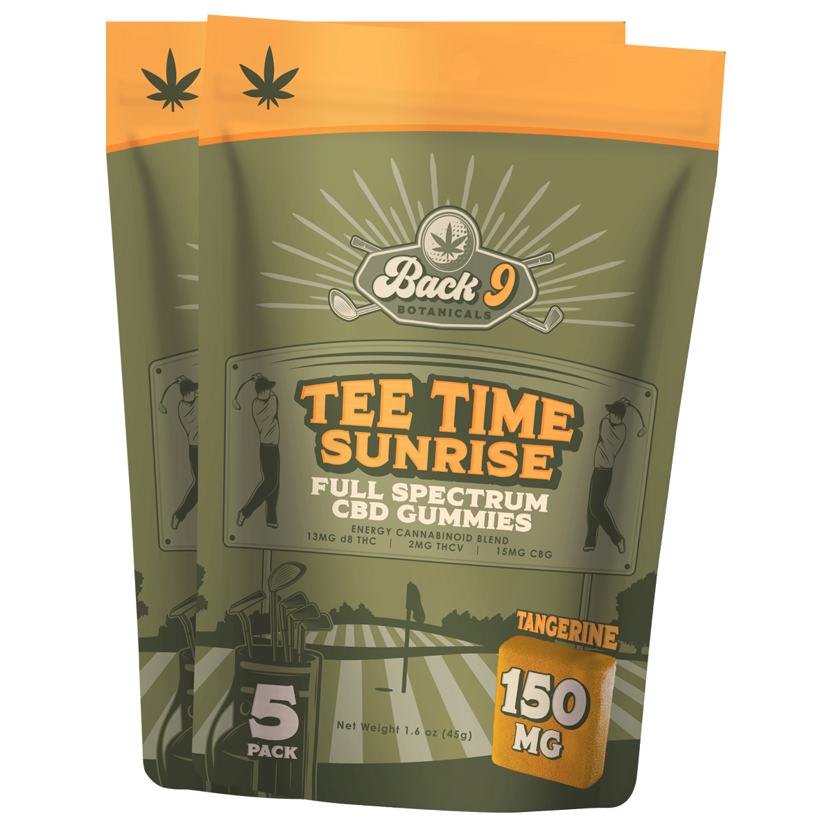 Tee Time Sunrise - Energy Hemp Golf Gummies (5 gummies/pack) 2, 3, 6, or 10-pack