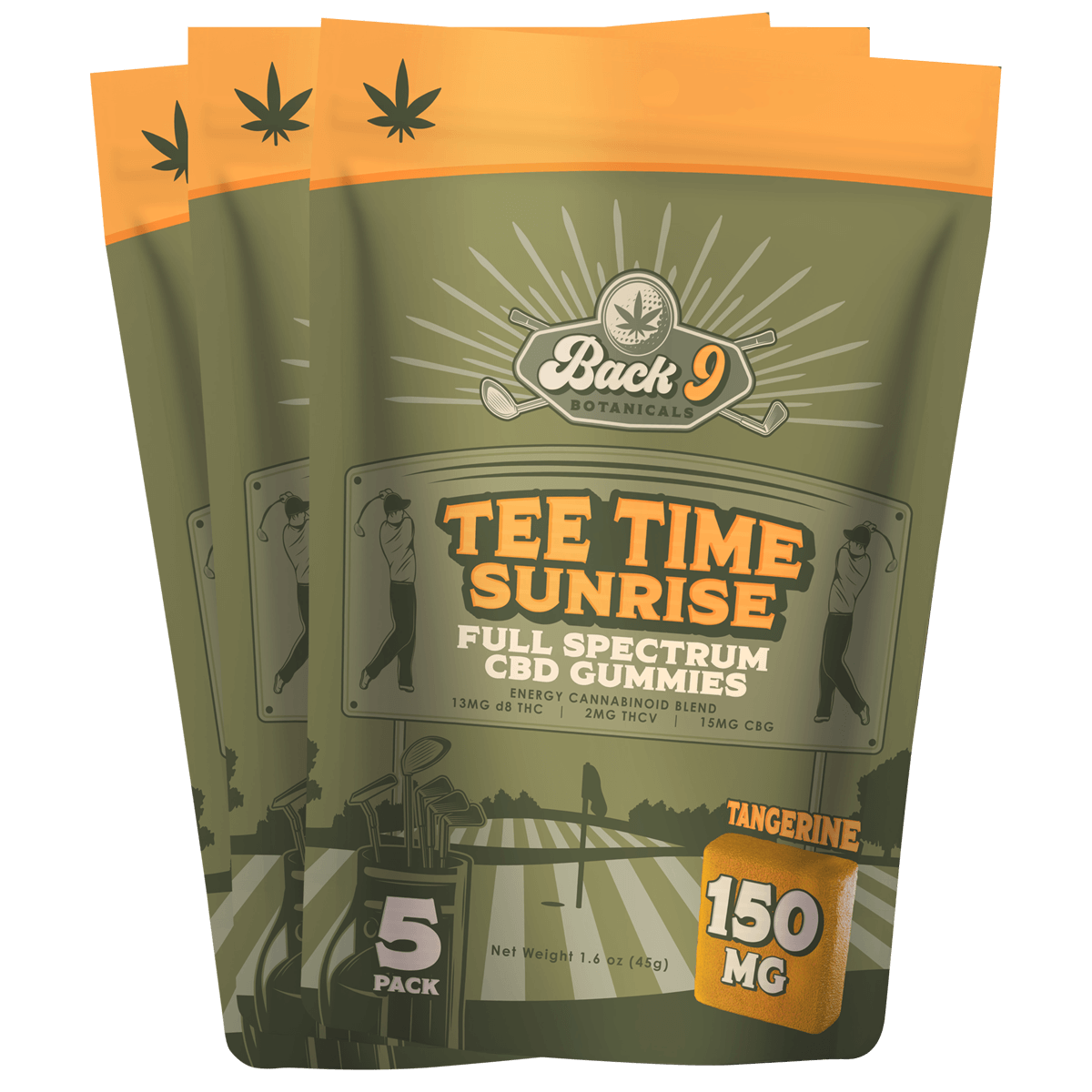 Tee Time Sunrise - Energy Hemp Golf Gummies (5 gummies/pack) 2, 3, 6, or 10-pack